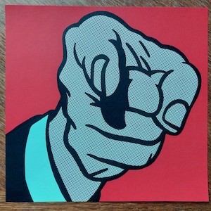 Roy LICHTENSTEIN - &quot;Finger Pointing&quot;, color silkscreen printing on thin paper