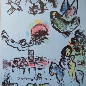 Marc CHAGALL Oryginalna litografia „Nocturne a Vence”, 1963 / Oryginalna odbitka Chagalla