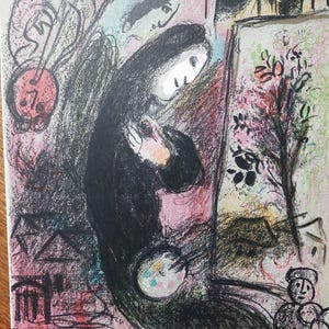 Marc CHAGALL Original lithograph &quot;L&#39;inspire&quot;, 1963 / Original print by Chagall