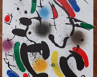 Joan MIRO Original lithograph &quot;Composition VI&quot;, 1972 / Original print by Miró