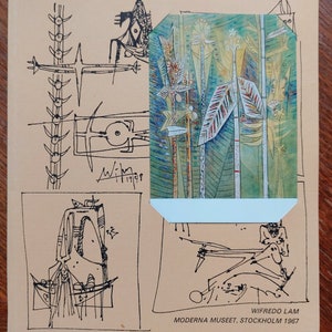 Katalog wystawy Wifredo LAM z oryginalną pocztówką „Roślinność tropikalna”