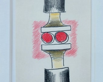 Paul Mansouroff. drawing, composition. Pencils, colour // Original work by a Russian avant-garde artist