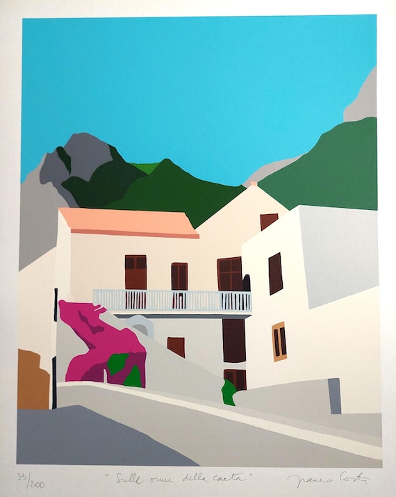 Franco Costa Signed Original Serigraph "Sulle onde della carta"