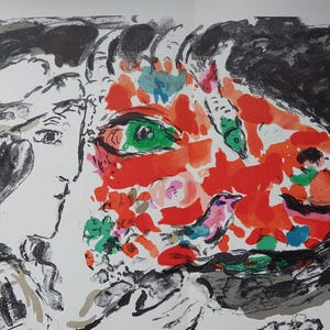 Marc CHAGALL Original lithograph &quot;Apres L&#39;hiver&quot;, 1972 / Original print by Chagall