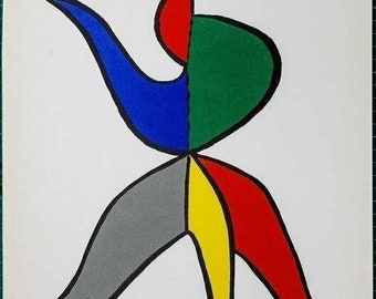 Alexander CALDER Original lithograph "Stabiles", 1963 // Original print by Calder