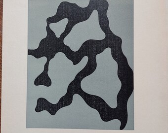 Jean ARP Original woodcut "RELIEF I", 1954 // Original print by Arp