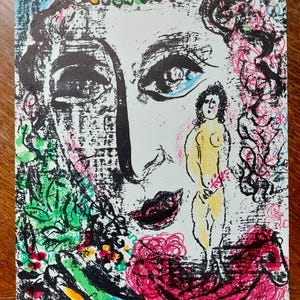 Marc CHAGALL Original lithograph &quot;La Apparition au Cirque&quot;, 1963 / Original print by Chagall