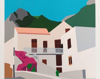 Franco Costa Signierte Original Serigraphie ""Sulle onde dellacarta""
