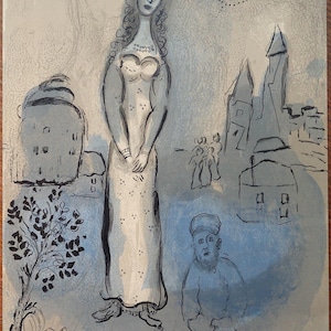 Marc CHAGALL Original lithograph &quot;Esther&quot; / Verve, Paris, 1960