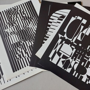 Victor VASARELY Original screenprints &quot;Linèaire&quot;, 1973 / Original prints by Vasarely