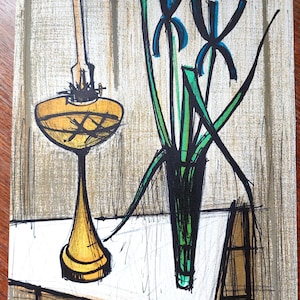 Bernard BUFFET Original lithograph &quot;Nature morte aux iris&quot;, 1979 / Original print Buffet