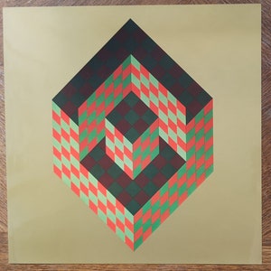 Victor VASAREKY Original heliogravure &quot;BIDIM&quot;, 1974 / Original print by Vasarely