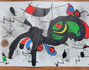 Joan MIRO - original lithograph "Le bélier fleuri", 1971 // Original print by Miró (Mourlot no. 739)