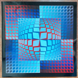 Victor VASARELY Original heliogravure &quot;Quasar-Zett&quot;, 1972 / Original print by Vasarely