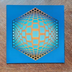 Victor VASARELY Original heliogravure &quot;TEGLA-HAT&quot;, 1975 / Original print by Vasarely