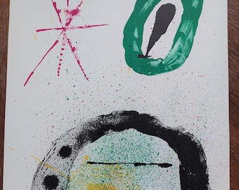 Joan MIRO Original lithograph "La fille du jardinier", 1963 // Original print by MIRÓ