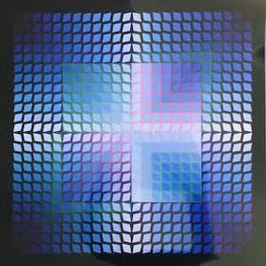 Victor VASARELY Original heliogravure &quot;Quasar-Paal-2&quot;, 1972 // Original print by Vasarely