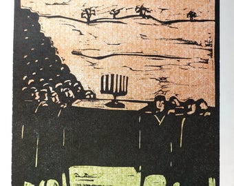 Åke HOLM Signed Linocut, Biblical Motive / Original Print by Holm