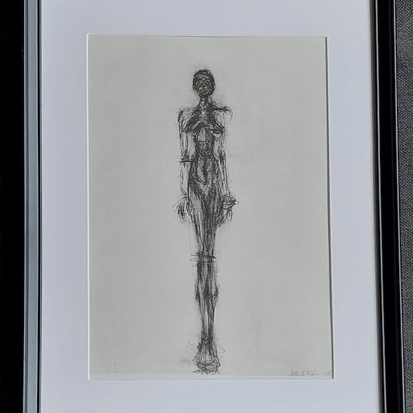 Alberto Giacometti - Lithographie offset, 1971, Galerie Maeght Paris. Assiette signée