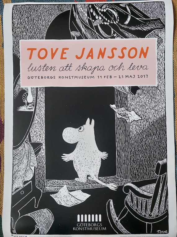 Tove Jansson リトグラフ ムーミン展 ポスター Tove JANSSON Exhibition Poster, Moomintroll , 2017 / Gothenburg