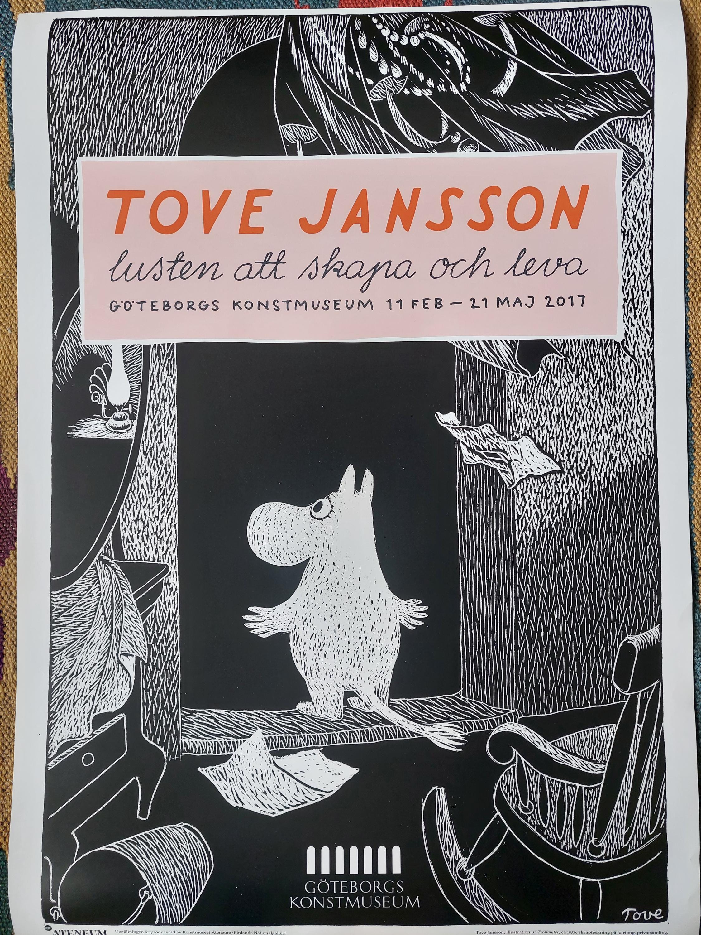 Tove JANSSON Exhibition Poster, Moomintroll , 2017 / Gothenburg