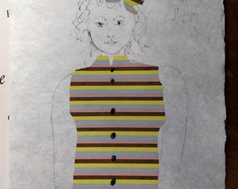 Pablo Picasso Original Signed Lithograph "Geneviève on striped jacquette" (1974)