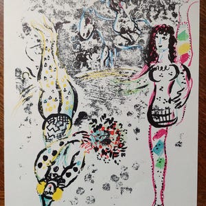 Marc CHAGALL Original lithograph &quot;Le Jeu Des Acrobates&quot;, 1963 / Original print by Chagall