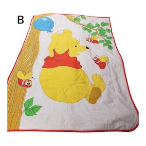 Vtg Disney Winnie the Pooh Baby Crib Comforter Blanket Quilt Piglet Wall Hanging