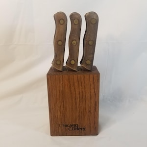 Vintage Chicago Cutlery Steak Knife Set 103S Set Of 6 With Block