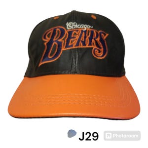 NFL Chicago Bears Leather Snapback Hat Cap Vintage Made In USA Football