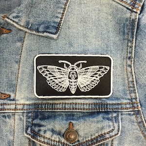 Simple Line Art Moth Iron-On/Sew-On Patch | Badge for Bags, Jeans, Jackets, Vest or Just to Display!