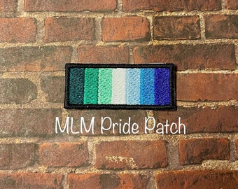 Men Loving Men Embroidered Pride Patch | MLM Discreet Small Patch | Iron-On and Able to be Sewn