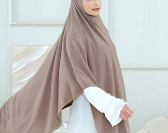 Jersey Khimar Hijab – Full Coverage Muslim Headscarf, Elegant Modest Wear, Lightweight Prayer Hijab