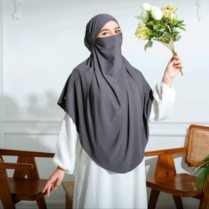 Khimar hijab jersey slip on jilbab prayer islamic head cover khimar with niqab