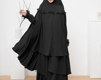 Muslim Prayer Abaya Set: Khimar & Detachable Niqab