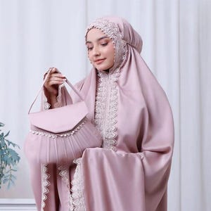 Islamische Gebetskleidung Spitzen Gebetskleid Set Salah Outfit Abaya Haidsch und Umrah