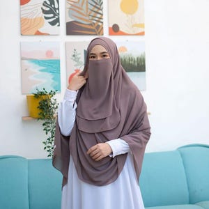 Instant khimar hijab niqab Islamic head cover Muslimah hijab prayer Khimar niqab shawl