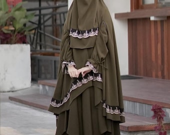 Abaya two layer set Khimar niqab/Hijab prayer clothes/Abaya for hajj and umrah