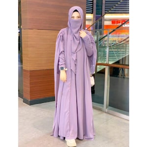 アバヤイスラム教徒セットヒジャブニカブアウター/ヒジャブ礼拝服/イスラムアバヤ/アバヤハッジとウムラ