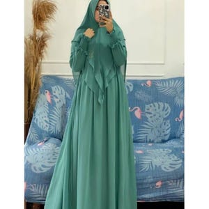 Abaya Eid Muslimah Kleid Kaftan Islamische Abaya Khimar Set