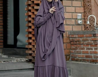 Islamic prayer dress/ Hijab prayer clothes/Abaya for hajj and umrah /Abaya set Khimar