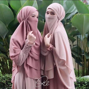 Instan hijab with niqab-instan khimar-instan hijab for muslim women-niqab veil/hijab slipt on