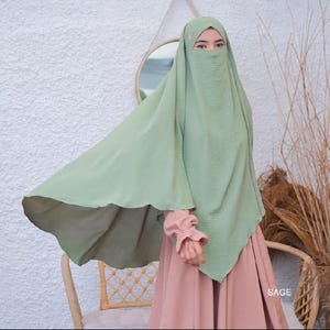 Khimar niqab viscose crinkle french khimar hijab prayer muslim women Islamic head covering