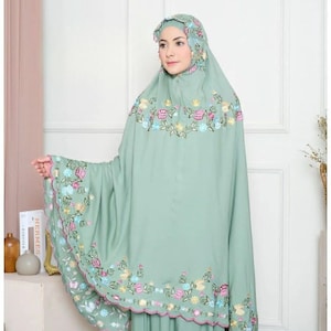 Islamic prayer clothes rayon embroidery|Hijab prayer salah set|Islamic clothes for muslim women