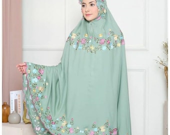 Embroidered Rayon Islamic Prayer Clothes: Hijab Salah Set