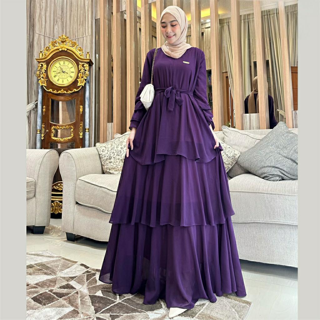 open lace back dress Javanka Islamic Evening Dress Navy Blue / 42 main image 0