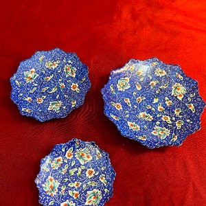 Authentic Persian Art Minakari plates for Yalda Night, Haftsin Nowrooz, housewarming gift, loyal customer appreciation gift, Persian Enamel