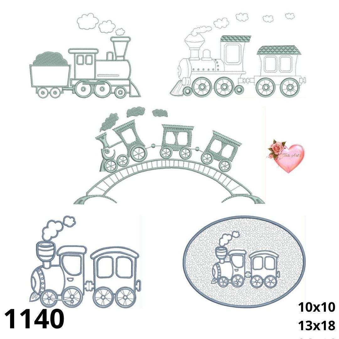 Train Wrapper Pattern Embroidery Pattern Little Train Package - Etsy