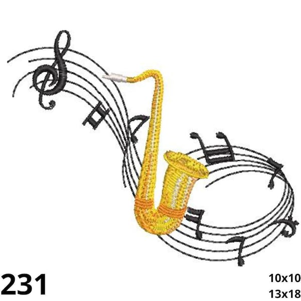 Matriz de bordado saxofone