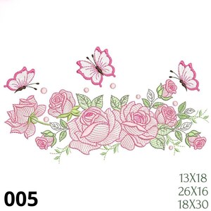 Rose bar embroidery pattern